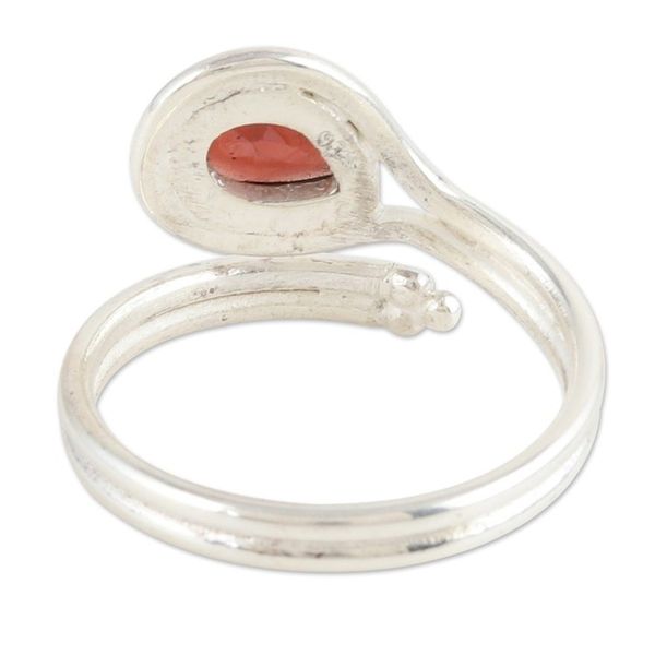 Alternate image for Sterling Silver Wrap Ring with Faceted Garnet Stone Passion Glory