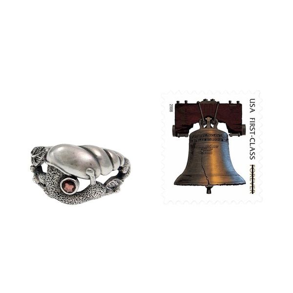 Alternate image for Garnet cocktail ring Balinese Snail