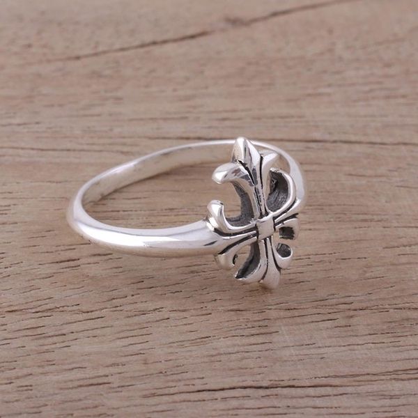 Alternate image for Handcrafted Sterling Silver Cross Cocktail Ring from India Indian Cross