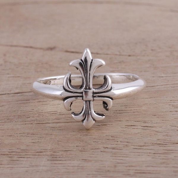 Alternate image for Handcrafted Sterling Silver Cross Cocktail Ring from India Indian Cross