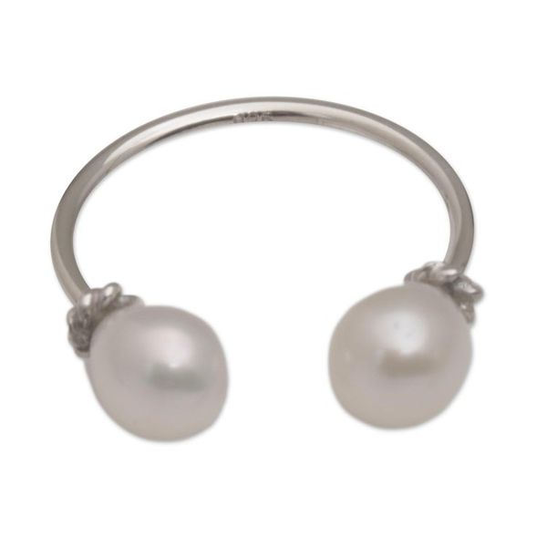 Alternate image for Cultured Pearl and Sterling Silver Wrap Ring Moonlights End