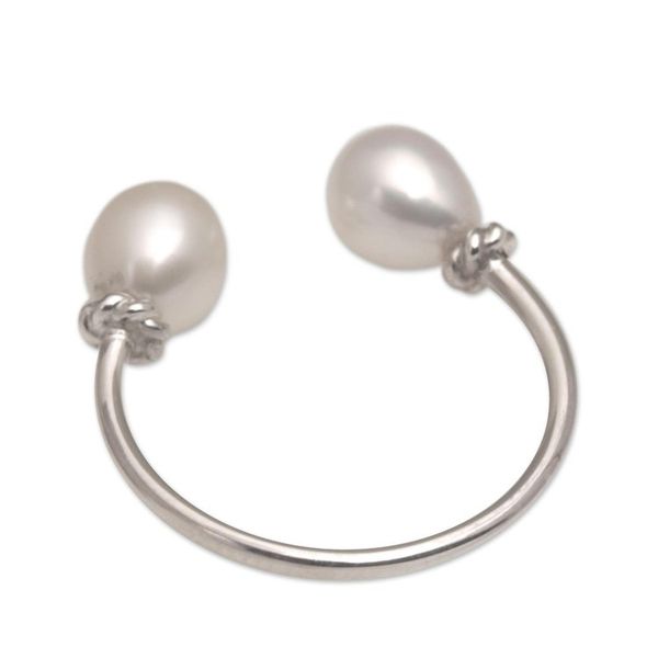 Alternate image for Cultured Pearl and Sterling Silver Wrap Ring Moonlights End