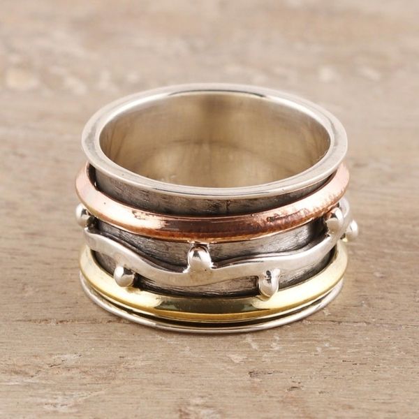 Alternate image for Sterling Silver Spinner Ring from India Delightful Union