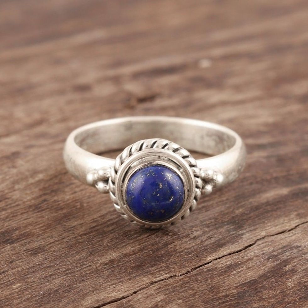 Hand Made Sterling Silver and Lapis Lazuli Ring 'Mystery'