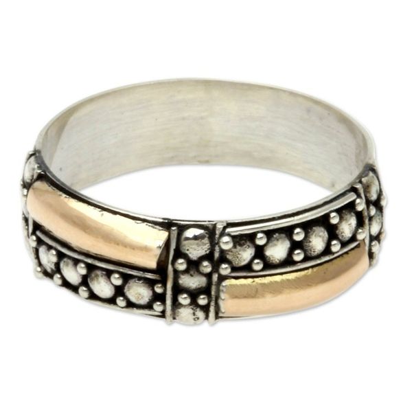 Alternate image for Balinese Artisan Crafted Gold Accent Ring Journey