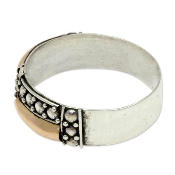 Alternate image for Balinese Artisan Crafted Gold Accent Ring Journey