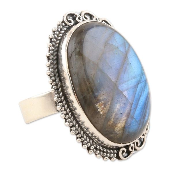 Alternate image for Sterling Silver and Labradorite Cocktail Ring Royal Reflections