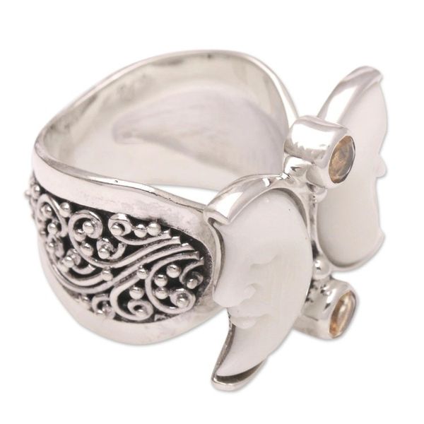 Alternate image for Citrine Moon-Themed Cocktail Ring Sister Moon