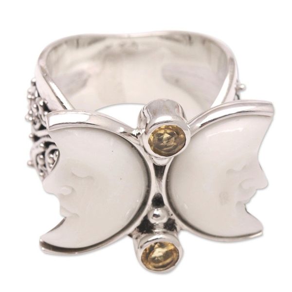 Alternate image for Citrine Moon-Themed Cocktail Ring Sister Moon