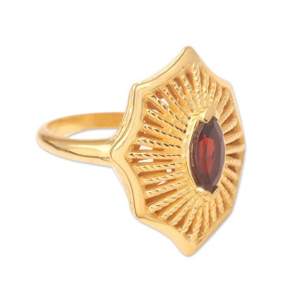 Alternate image for Garnet Ring in 18k Gold-Plated Silver The Webs We Weave