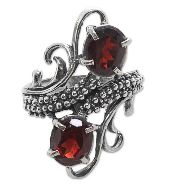 Alternate image for Hand Made Garnet Cocktail Ring from Indonesia Magical Union in Red
