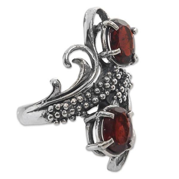 Alternate image for Hand Made Garnet Cocktail Ring from Indonesia Magical Union in Red