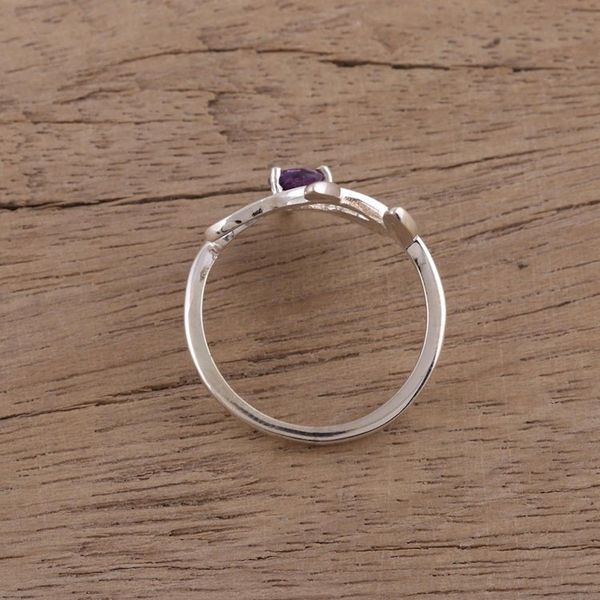 Alternate image for 925 Sterling Silver Amethyst Cocktail Ring from India Lavender Branches