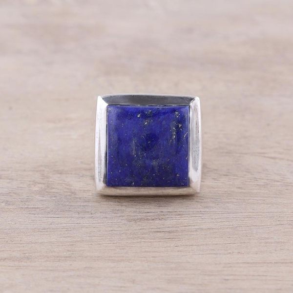 Alternate image for Modern Lapis Lazuli Ring Crafted in India Might