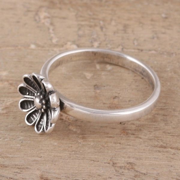 Alternate image for Daisy Flower Sterling Silver Cocktail Ring from India Daisy Appeal