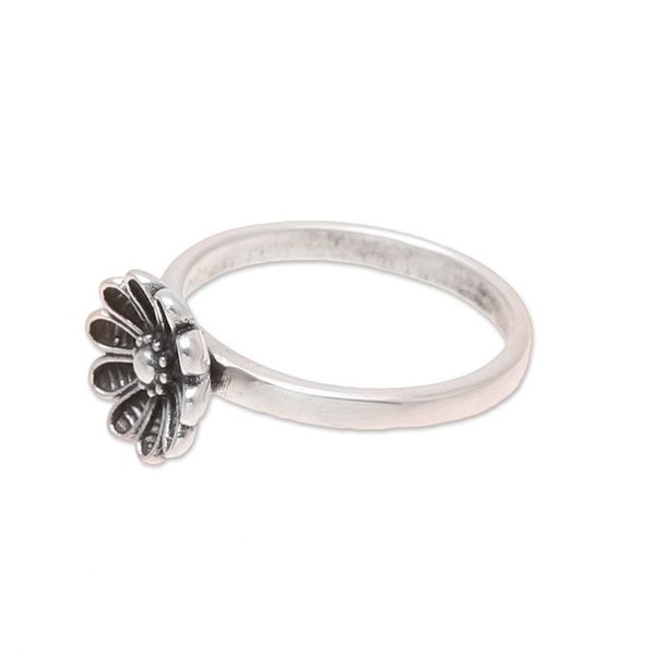 Alternate image for Daisy Flower Sterling Silver Cocktail Ring from India Daisy Appeal