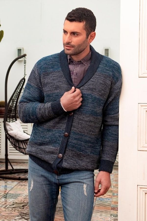 Alternate image for Mens Andean Alpaca Cardigan Sweater Andean Spruce