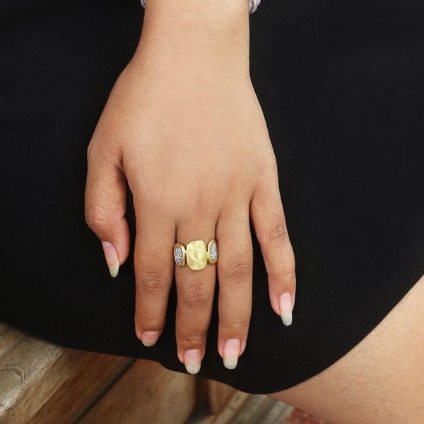 Alternate image for Handmade Gold-Plated Brass and Mesh Band Ring Golden Eye