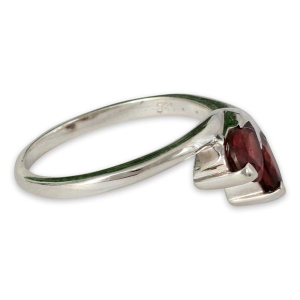 Alternate image for Artisan Crafted Garnet and Silver Ring Rose of Love