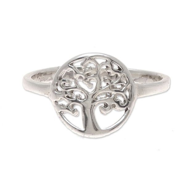 Alternate image for Tree-Themed Sterling Silver Band Ring from India Framed Tree