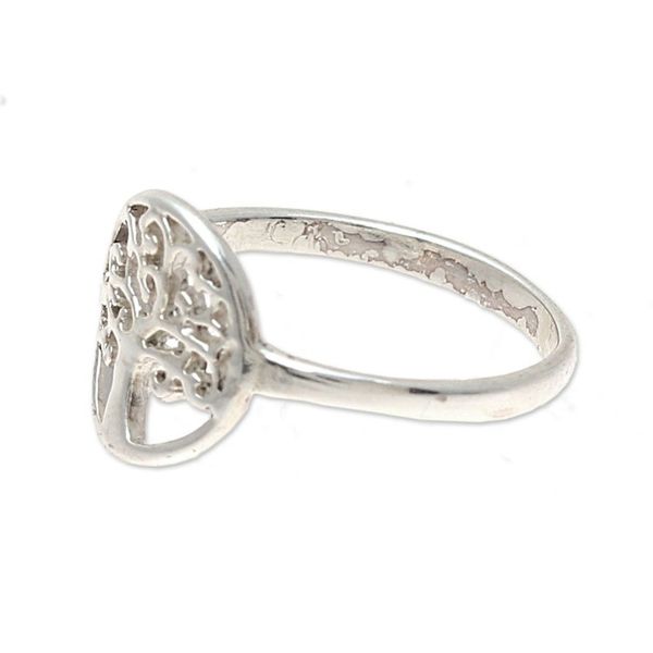Alternate image for Tree-Themed Sterling Silver Band Ring from India Framed Tree