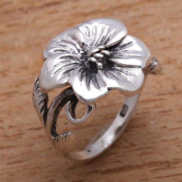 Alternate image for Floral Sterling Silver Cocktail Ring from Bali Fascinating Bloom
