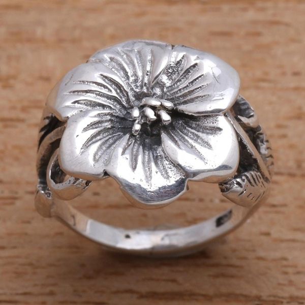 Alternate image for Floral Sterling Silver Cocktail Ring from Bali Fascinating Bloom
