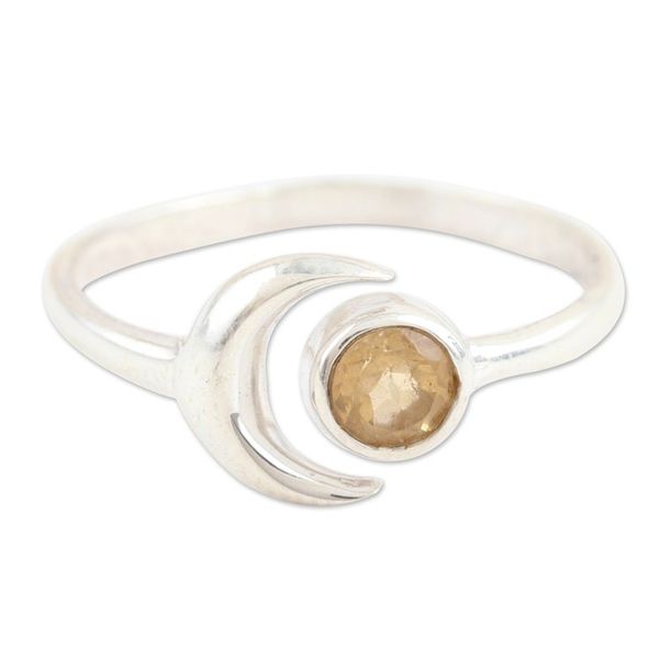 Alternate image for Sterling Silver Wrap Ring with Faceted Citrine Stone Warm Celestial Beauty