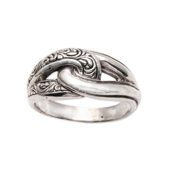 Alternate image for Patterned Sterling Silver Band Ring from Bali Elegant Link