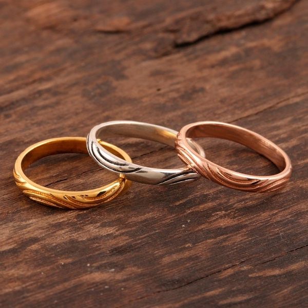 Alternate image for Gold and Silver Engraved Stacking Band Rings Set of 3 Triple Union