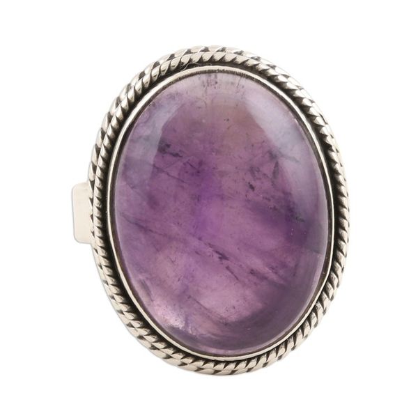 Alternate image for Oval Amethyst Cabochon Cocktail Ring Sweet Glory