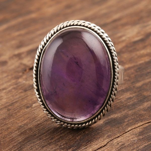 Alternate image for Oval Amethyst Cabochon Cocktail Ring Sweet Glory