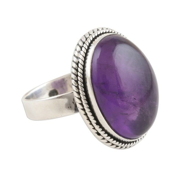 Alternate image for Oval Amethyst Cabochon Cocktail Ring Sweet Glory