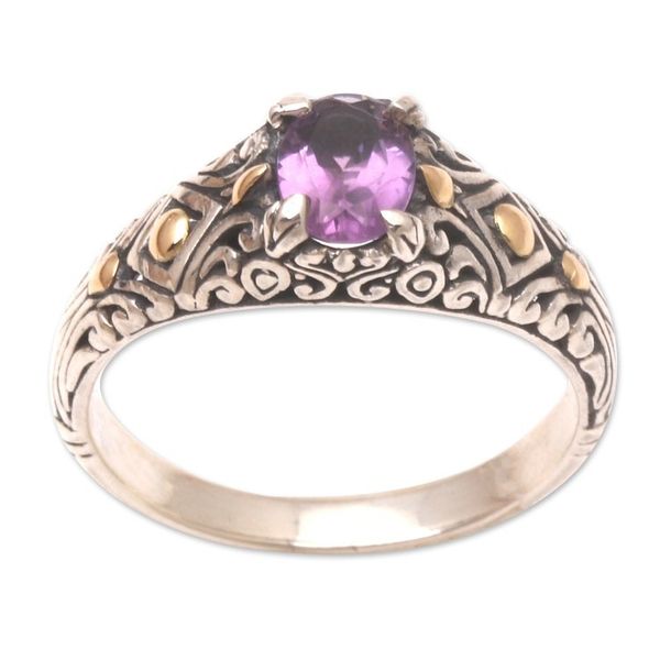 Alternate image for Gold-Accented Amethyst Single Stone Ring Curious Invention