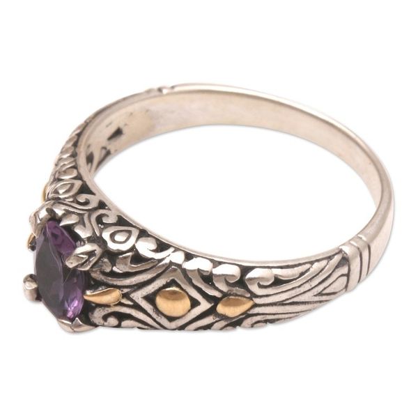 Alternate image for Gold-Accented Amethyst Single Stone Ring Curious Invention