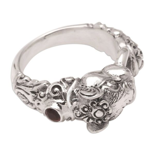 Alternate image for Mens Artisan Crafted Sterling Silver Ring Silver Tiger