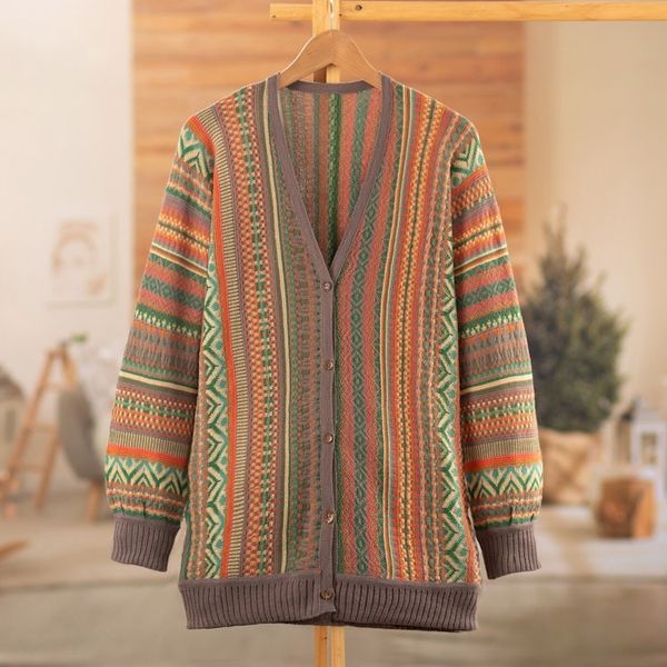 Alternate image for Baby Alpaca Blend Cardigan with Coconut Shell Buttons Zig-Zag Threads