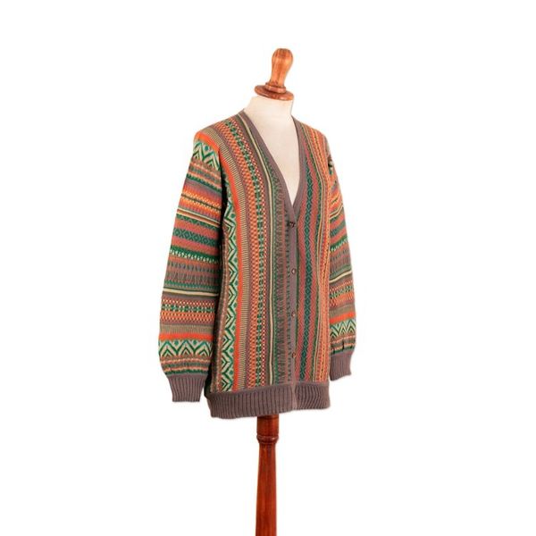 Alternate image for Baby Alpaca Blend Cardigan with Coconut Shell Buttons Zig-Zag Threads