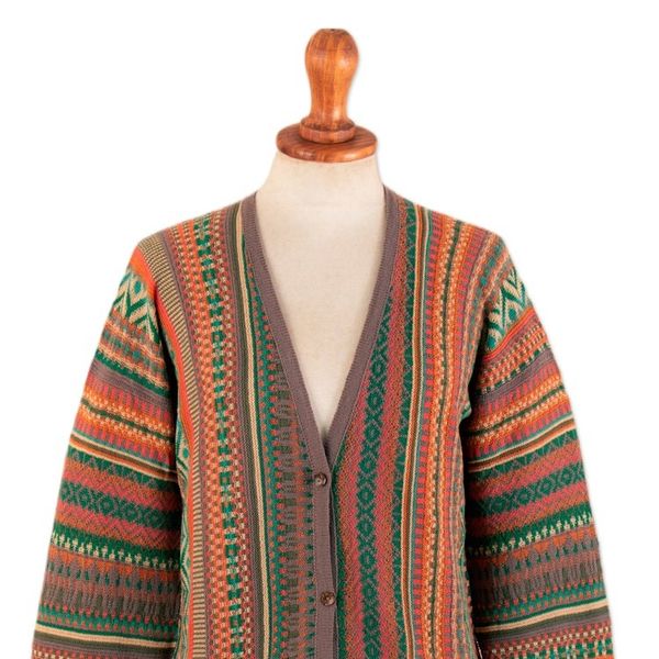 Alternate image for Baby Alpaca Blend Cardigan with Coconut Shell Buttons Zig-Zag Threads