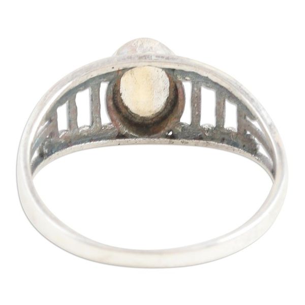 Alternate image for Citrine and Sterling Silver Cocktail Ring Crafted in India Sunny Appeal