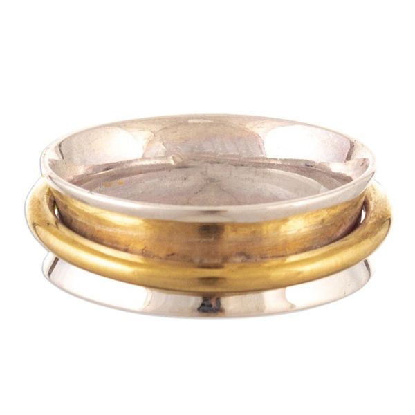 Alternate image for Sterling Silver Meditation Ring with 18k Gold-Plated Hoop Heavenly Aura