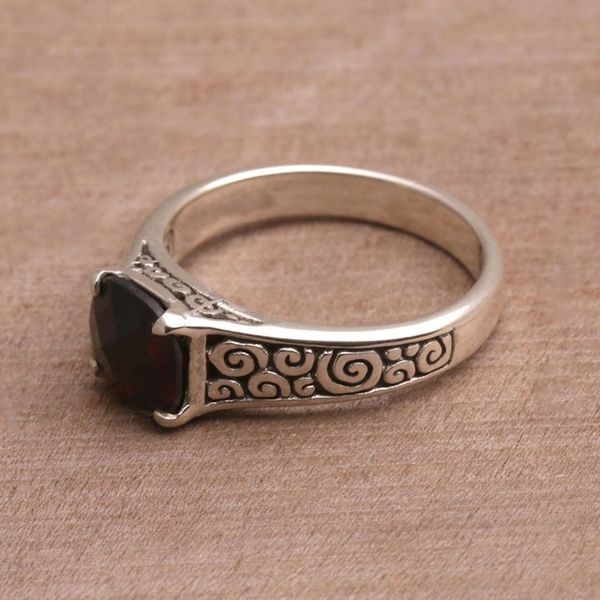 Alternate image for Garnet and Sterling Silver Cocktail Ring from Bali Buddha Sparkle