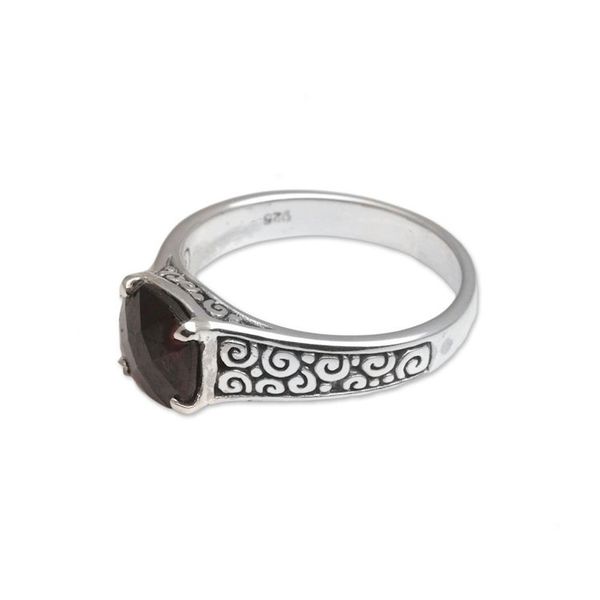 Alternate image for Garnet and Sterling Silver Cocktail Ring from Bali Buddha Sparkle