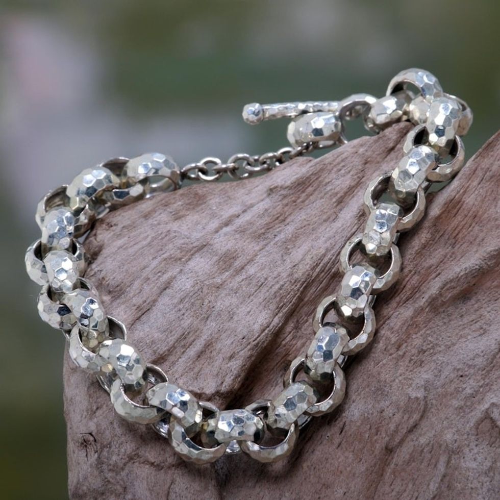 Sterling Silver Jewelry Artisan Crafted Bracelet from Bali 'Morning Light'