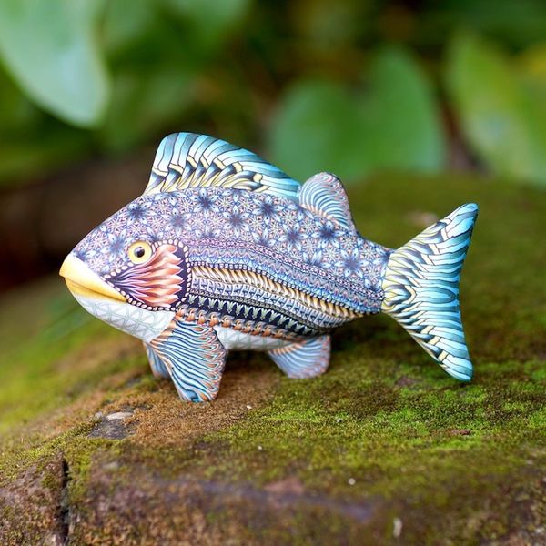 Alternate image for Handcrafted Polymer Clay Fish Sculpture 5.75 Inch Bali Fish