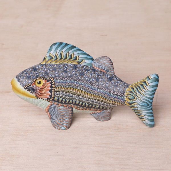 Alternate image for Handcrafted Polymer Clay Fish Sculpture 5.75 Inch Bali Fish
