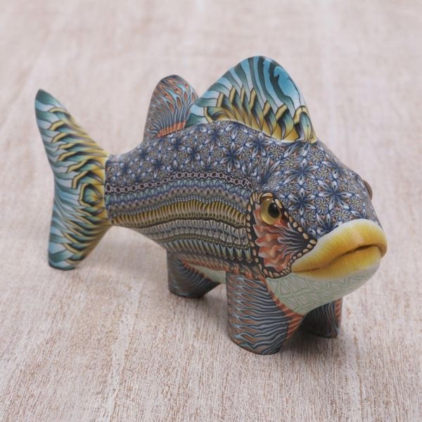 Alternate image for Handcrafted Polymer Clay Fish Sculpture 5.75 Inch Bali Fish