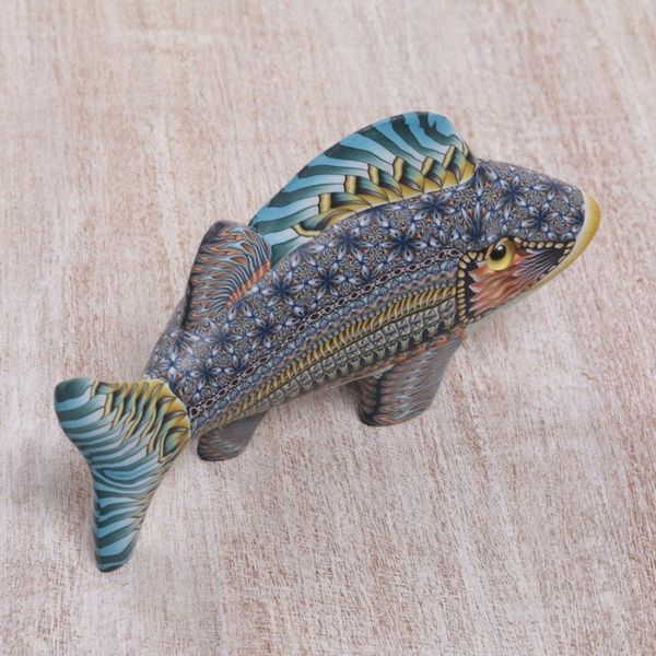 Alternate image for Handcrafted Polymer Clay Fish Sculpture 5.75 Inch Bali Fish
