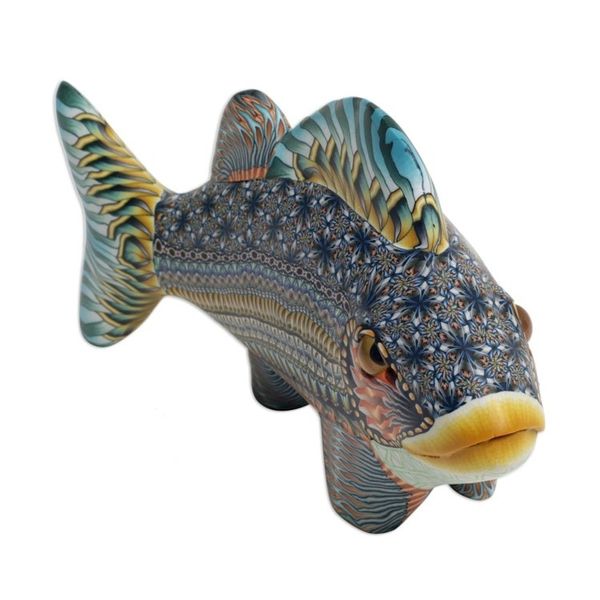 Alternate image for Handcrafted Polymer Clay Fish Sculpture 5.75 Inch Bali Fish