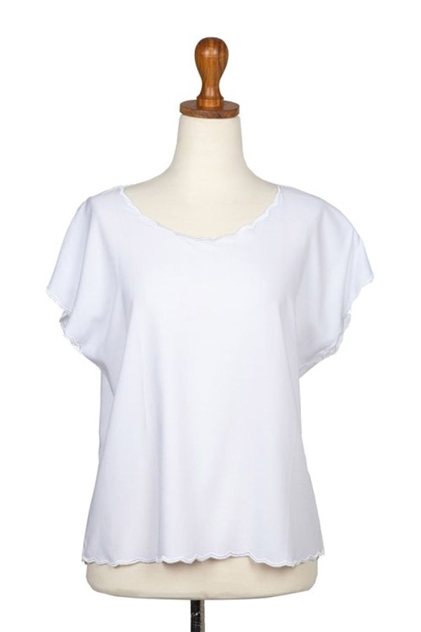 Alternate image for Embroidered Rayon Blouse from Bali Timeless in White